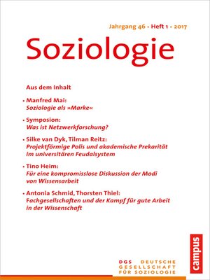 cover image of Soziologie 1.2017
